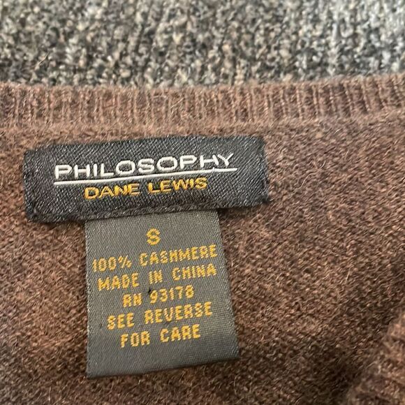 Philosophy Dane Lewis Brown Cashmere Basic Sweater - Picture 5 of 5